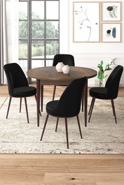 Hanah Home Juego de Mesa y Sillas de 5 Piezas Barroco y Negro